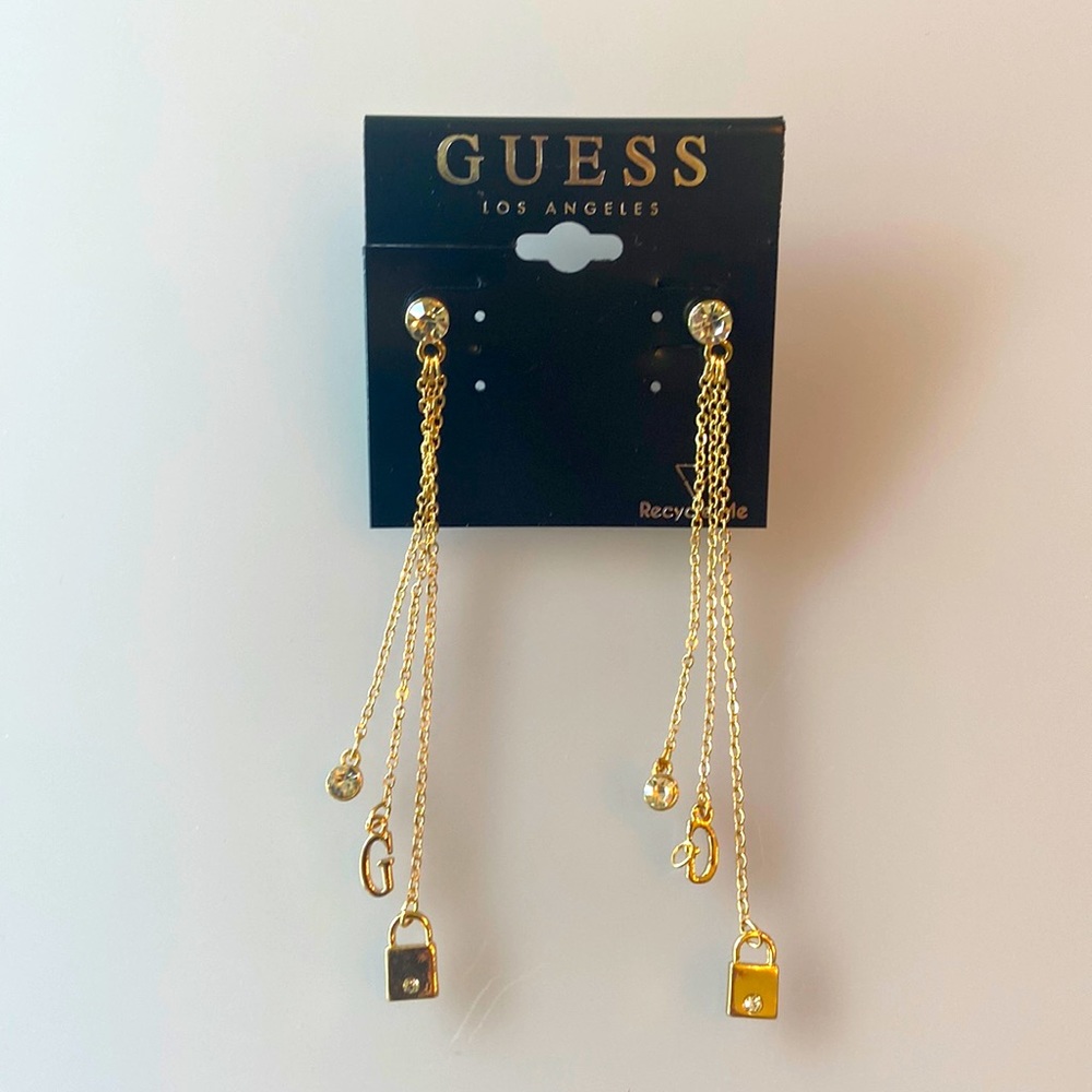 NWT Guess Logo Earrings